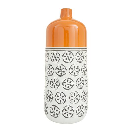 White Stoneware Transitional Vase, 20" x 12" x 10"